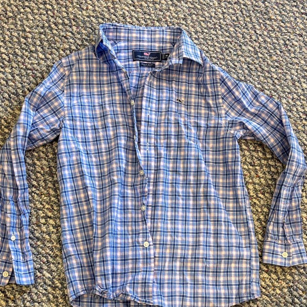 vineyard vines boysCasual Blue Check Shirt